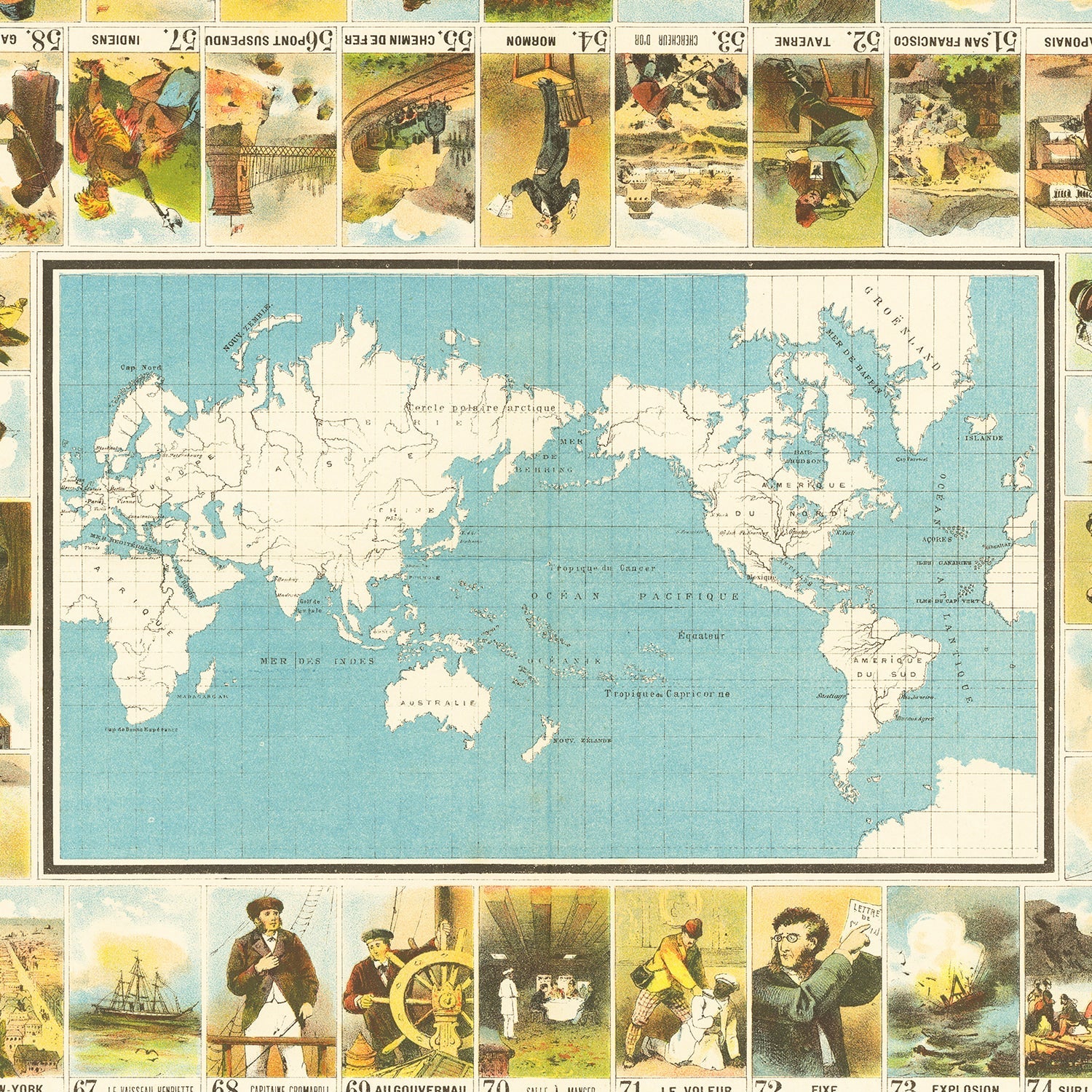 Jules Verne Around The World In 80 Days Map 1870
