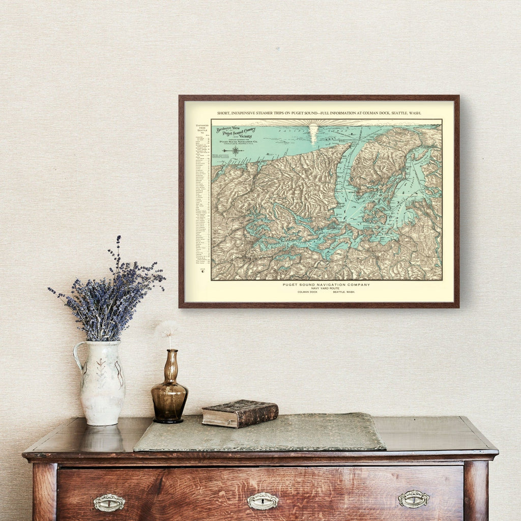 Vintage Puget Sound Map 1910