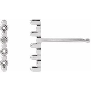 Platinum 1.5 mm Round Bar Earring Mounting