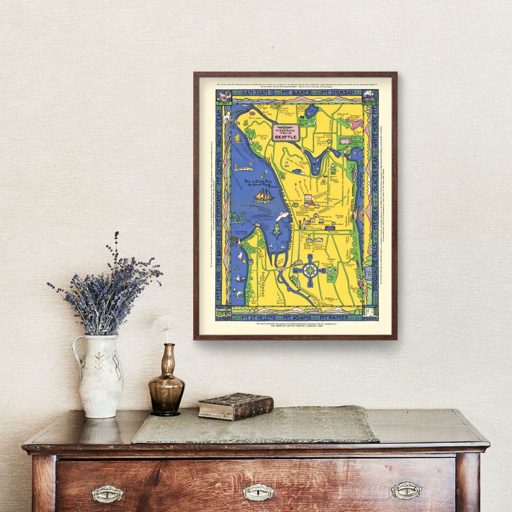 Vintage Map of Seattle, Washington 1927