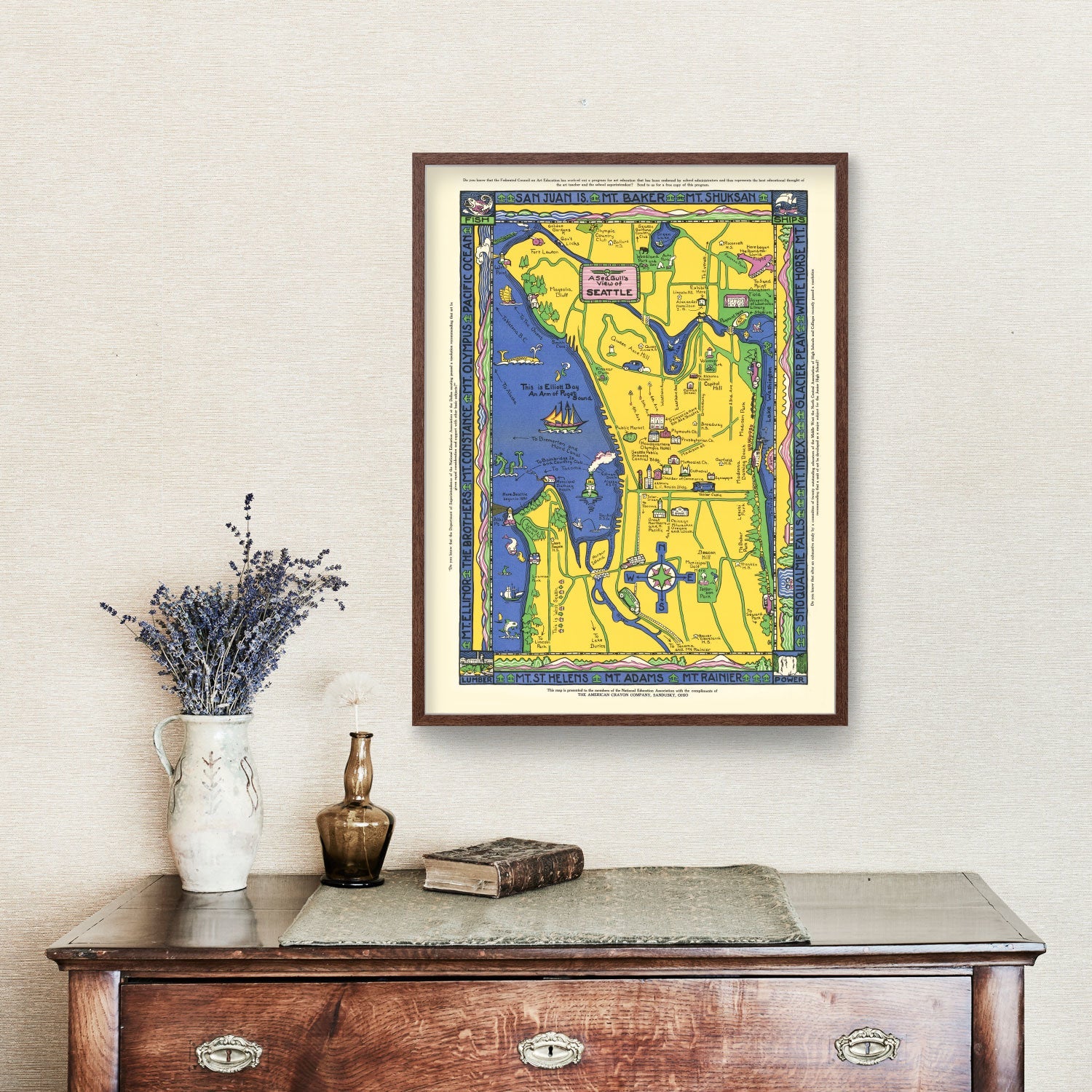 Vintage Map of Seattle, Washington 1927