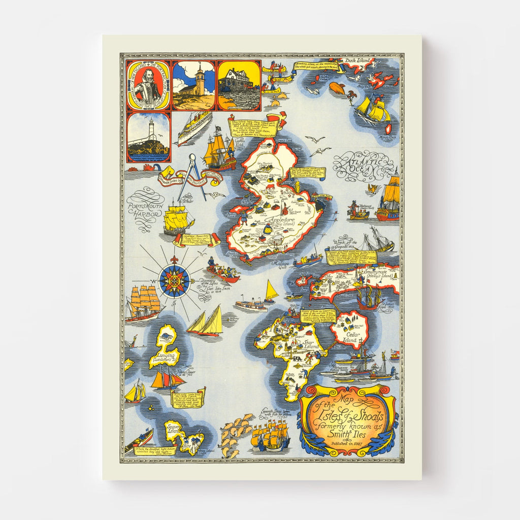 Vintage Isle of Shoals Map 1927