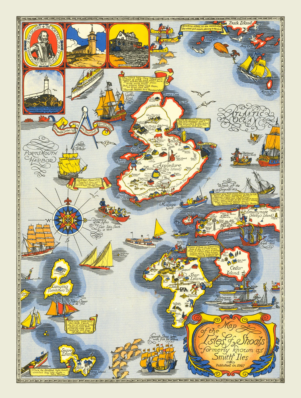 Vintage Isle of Shoals Map 1927
