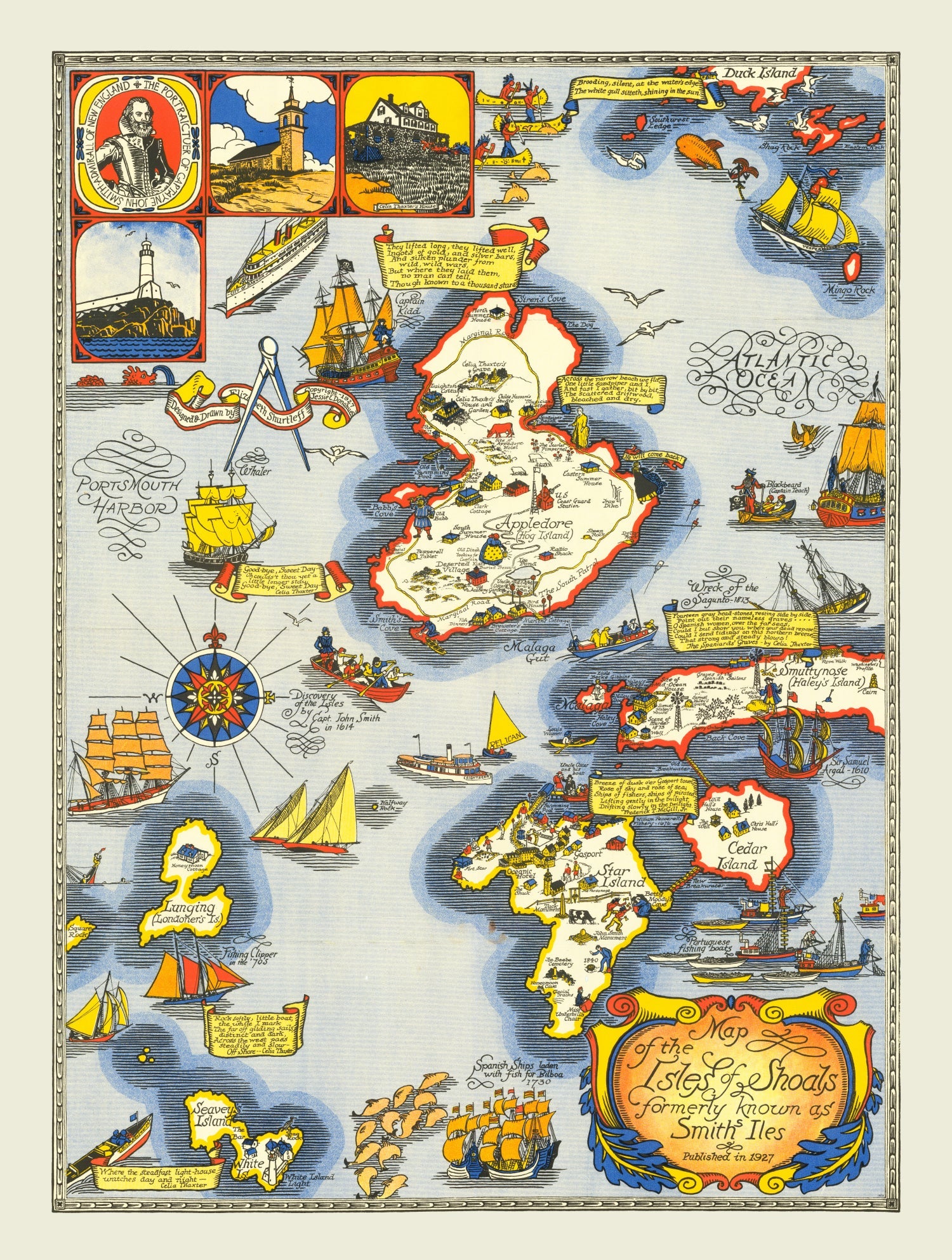 Vintage Isle of Shoals Map 1927