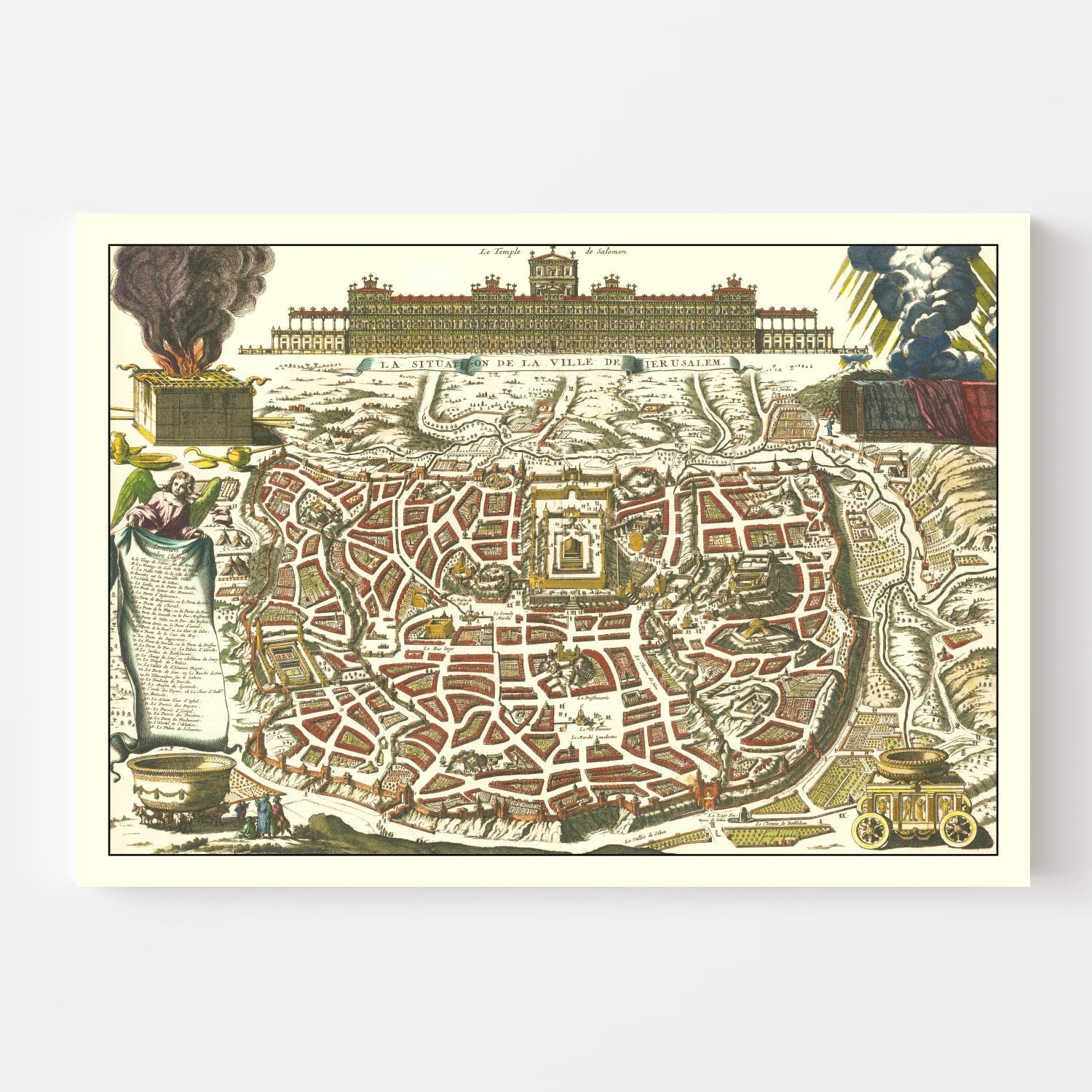 Vintage Map of Jerusalem, Israel 1700