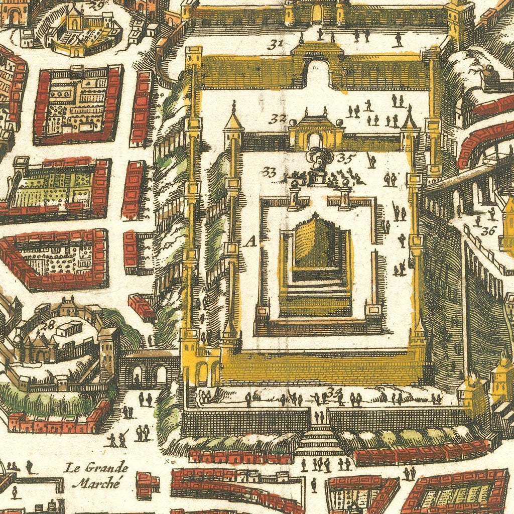 Vintage Map of Jerusalem, Israel 1700
