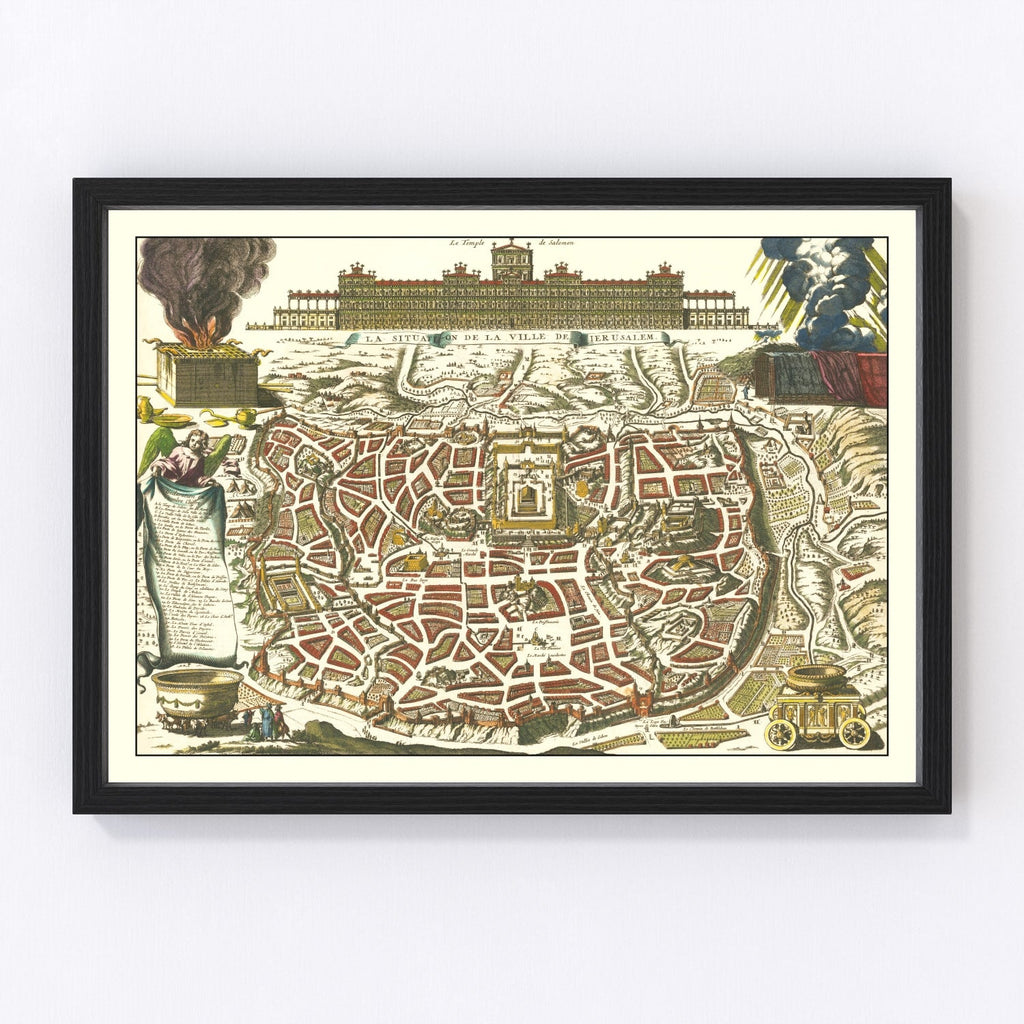 Vintage Map of Jerusalem, Israel 1700