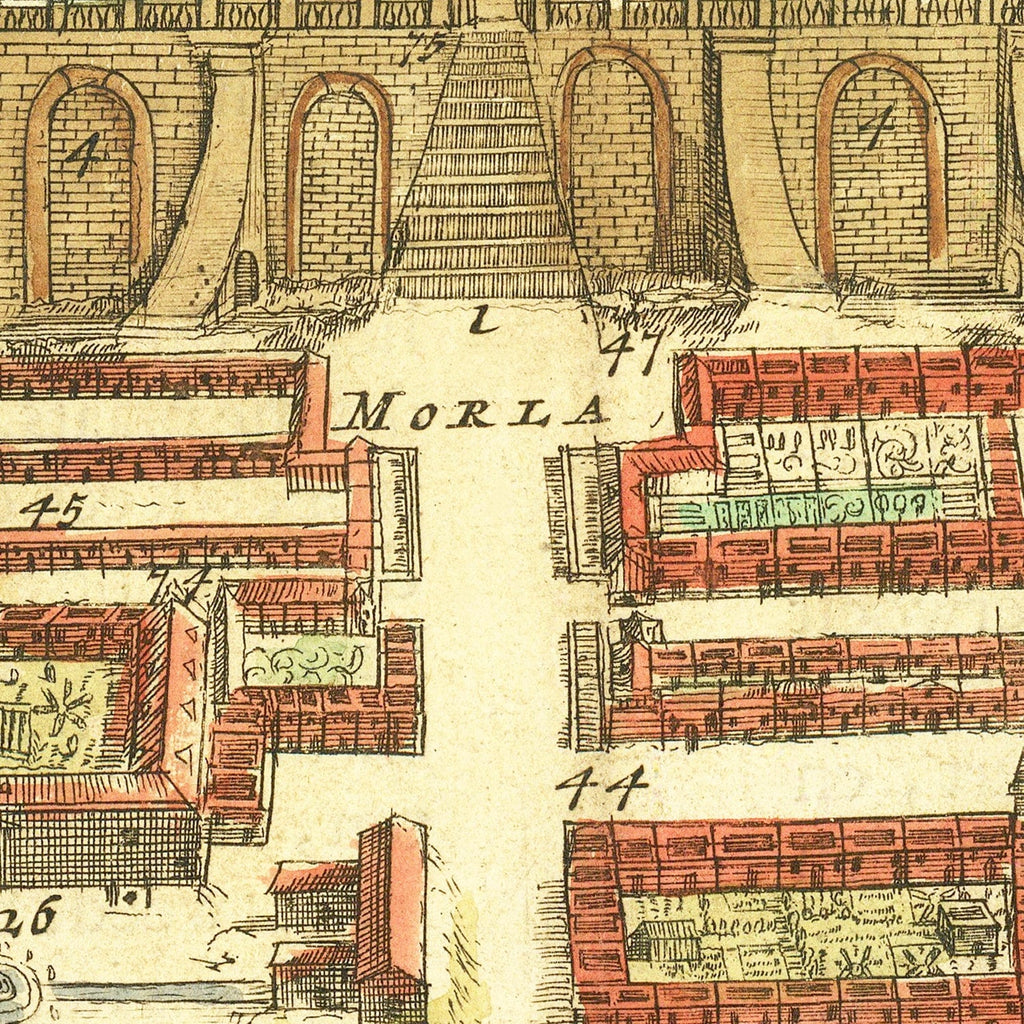Vintage Map of Jerusalem, Israel 1702