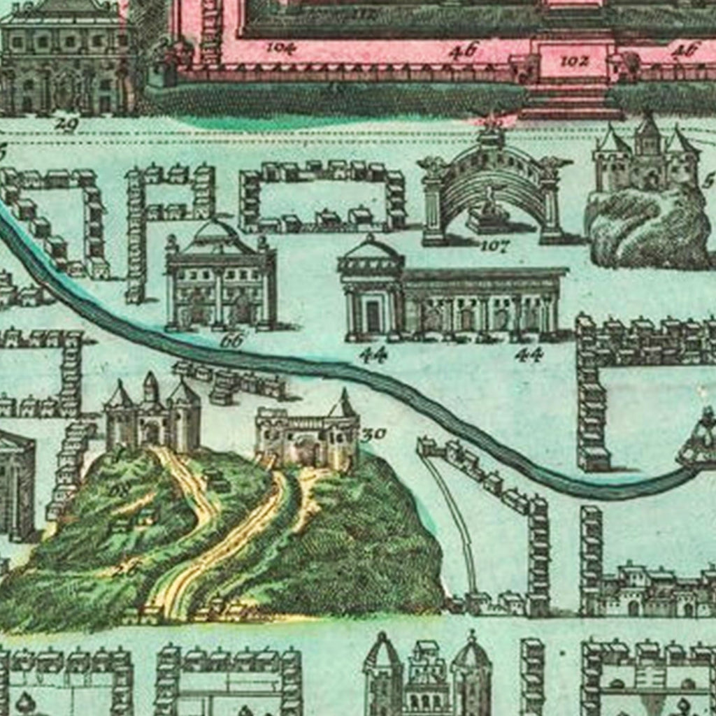 Vintage Map of Jerusalem, Israel 1730