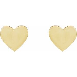 Engravable Heart Stud Earrings
