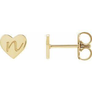 Engravable Heart Stud Earrings