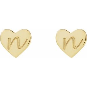 Engravable Heart Stud Earrings