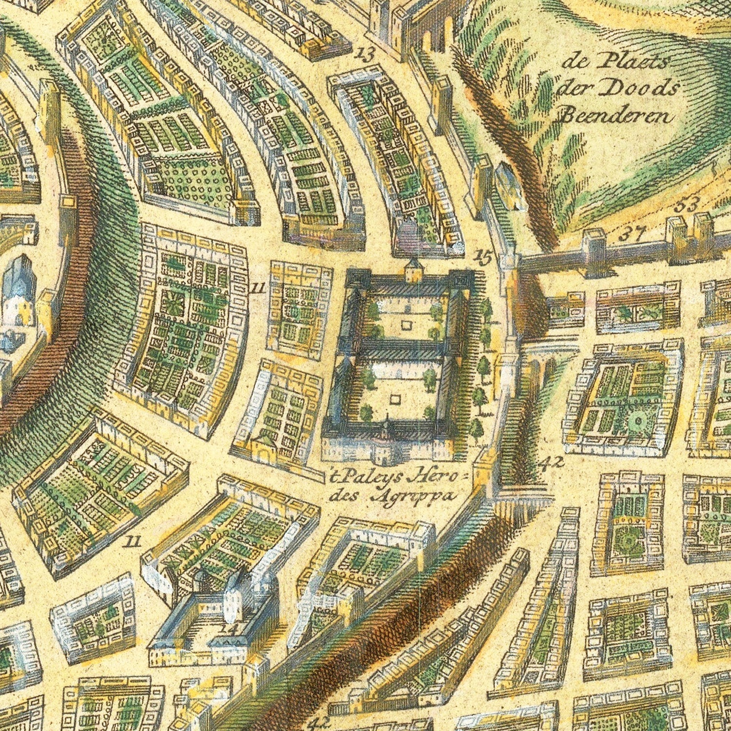 Vintage Map of Jerusalem, Israel 1740