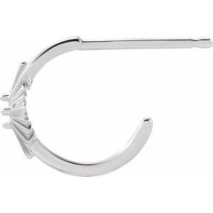 Sterling Silver  1.5 mm Round Accented Star 10 mm Hoop Earring Mounting – image 2