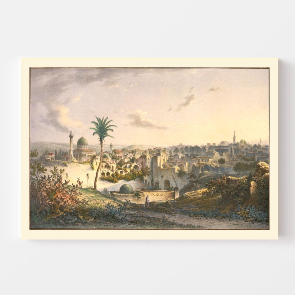 Vintage Map of Jerusalem, Israel 1838