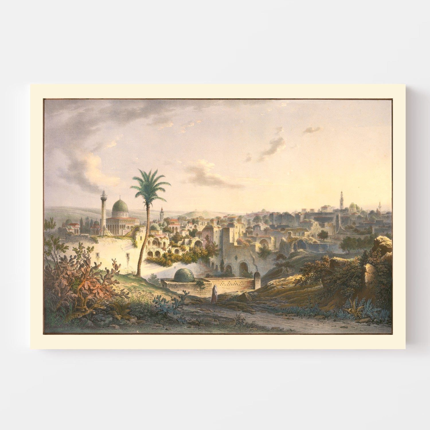 Vintage Map of Jerusalem, Israel 1838