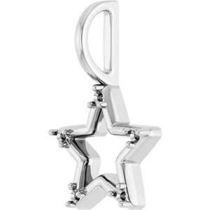 Platinum 1.2 mm Round Accented Star Charm/Pendant Mounting – image 4