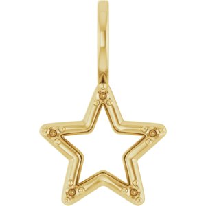 14K Yellow Gold 1.2 mm Round Accented Star Charm/Pendant Mounting – image 2