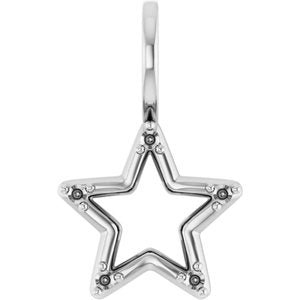 Platinum 1.2 mm Round Accented Star Charm/Pendant Mounting – image 2