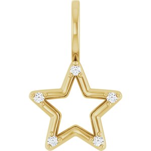 14K Yellow Gold .03 CTW Natural Diamond Star Charm/Pendant