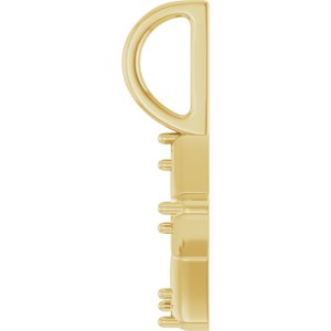 14K Yellow Gold 1.2 mm Round Accented Star Charm/Pendant Mounting – image 6