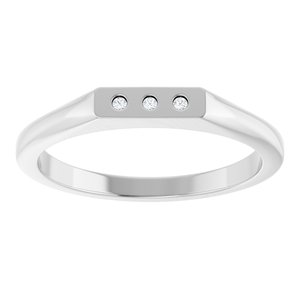 14K White Gold .02 CTW Natural Diamond Three-Stone Ring