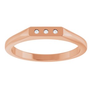 14K Rose Gold .02 CTW Natural Diamond Three-Stone Ring