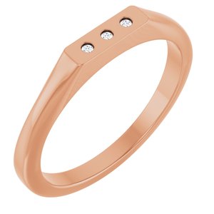 14K Rose Gold .02 CTW Natural Diamond Three-Stone Ring