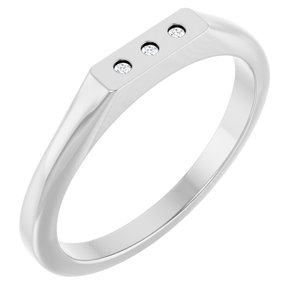 Sterling Silver .02 CTW Natural Diamond Three-Stone Ring