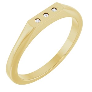 14K Yellow Gold .02 CTW Natural Diamond Three-Stone Ring
