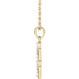 14K Yellow Gold .07 CTW Natural Diamond Bar 16-18" Necklace