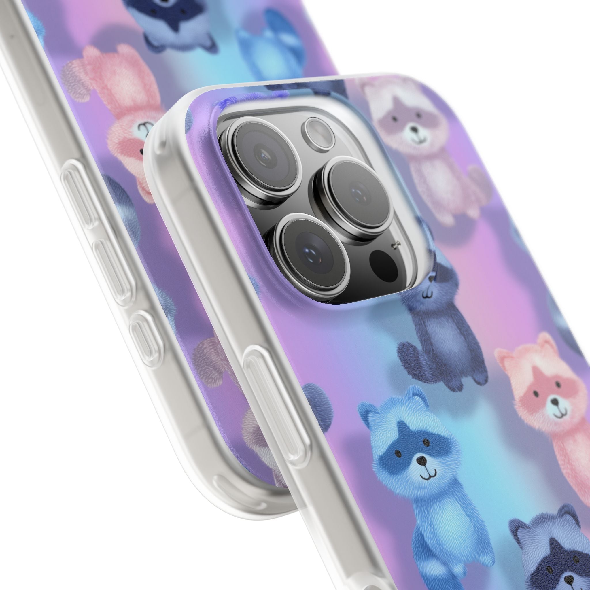 Colorful Raccoon Cartoon Flexi Cases iPhone Case