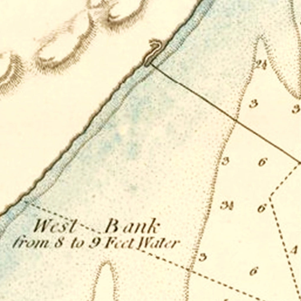 Vintage Entrance of Hudson River Map 1776