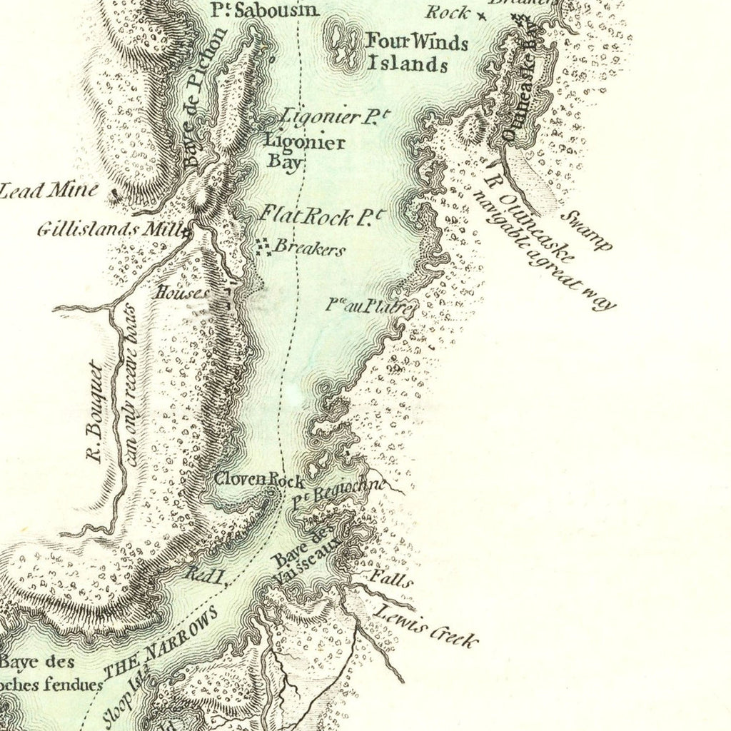 Vintage Lake Champlain Map 1776