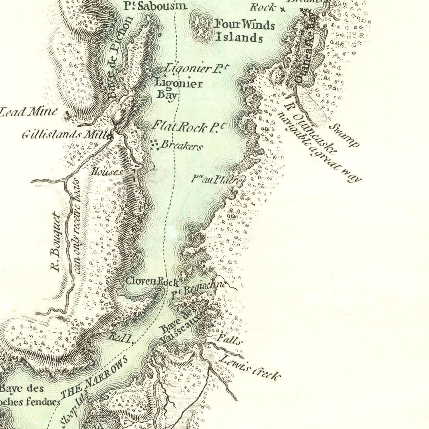 Vintage Lake Champlain Map 1776