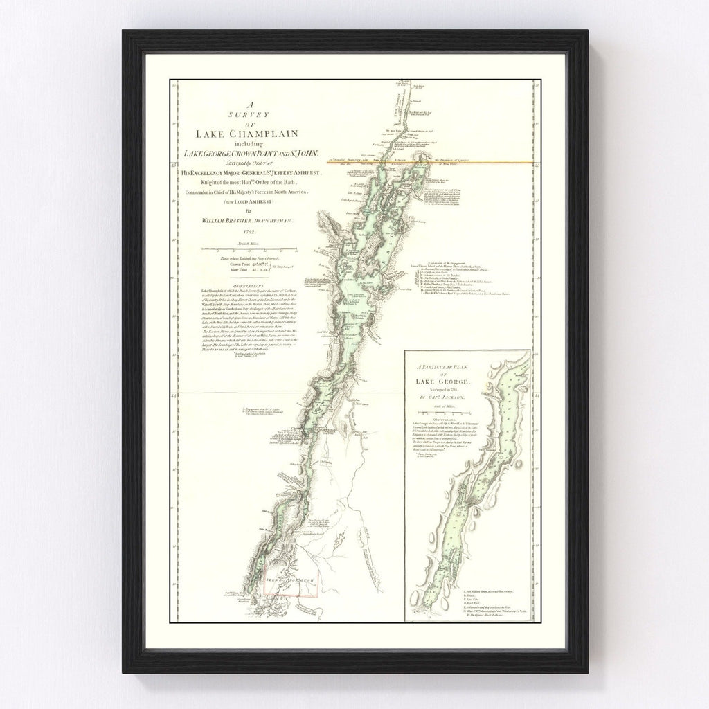Vintage Lake Champlain Map 1776
