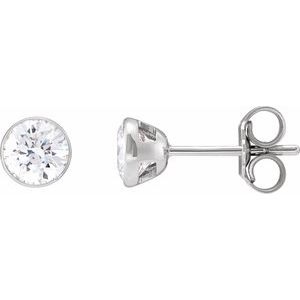 14K White Gold 1 CTW Natural Diamond Ultra-Lightweight Stud Earrings