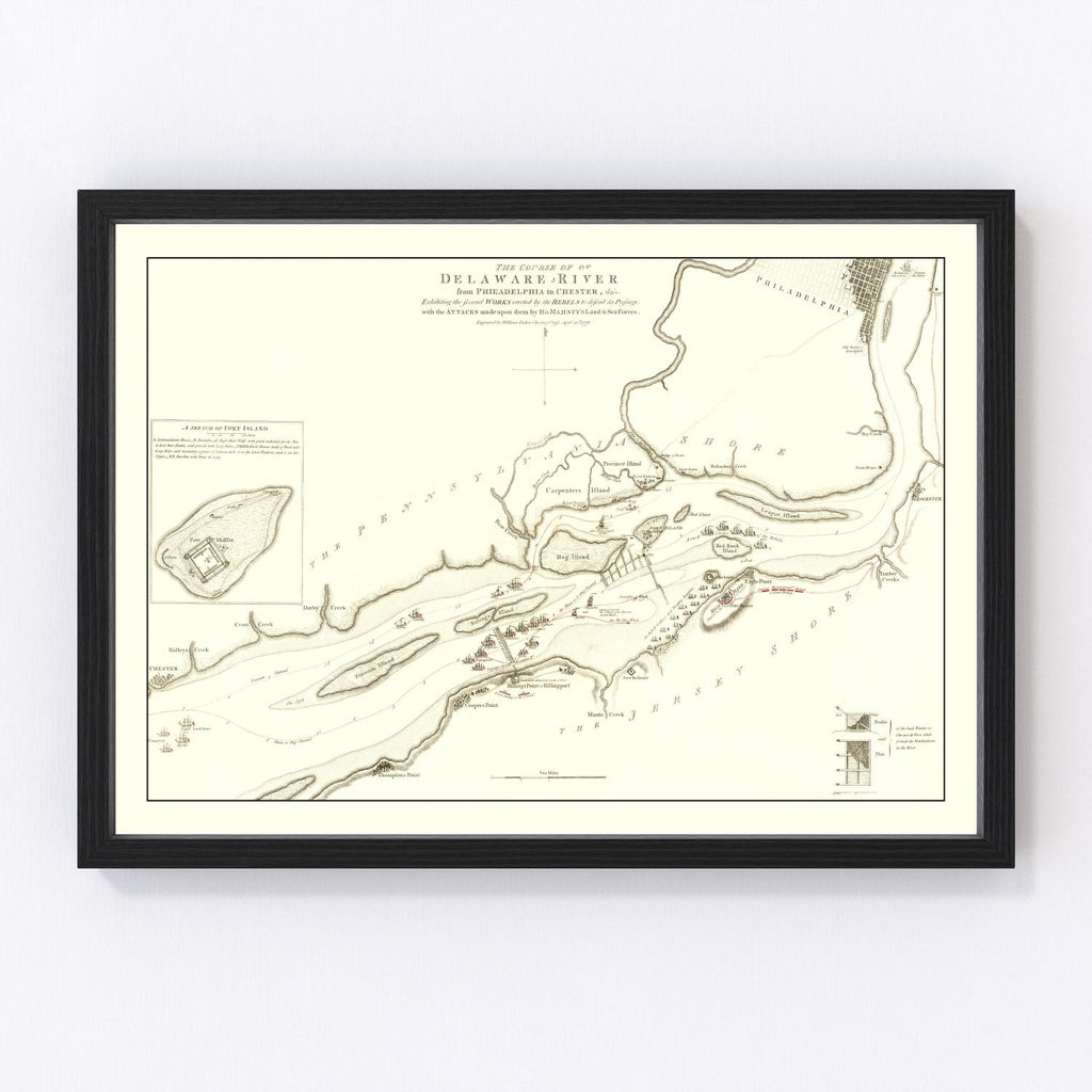 Vintage Revolutionary War Battle Map 1778