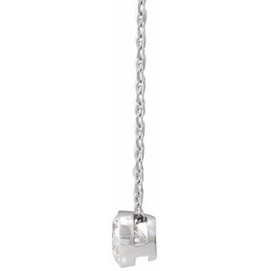 14K White Gold 1/2 CTW Natural Diamond Ultra-Lightweight 16-18" Necklace