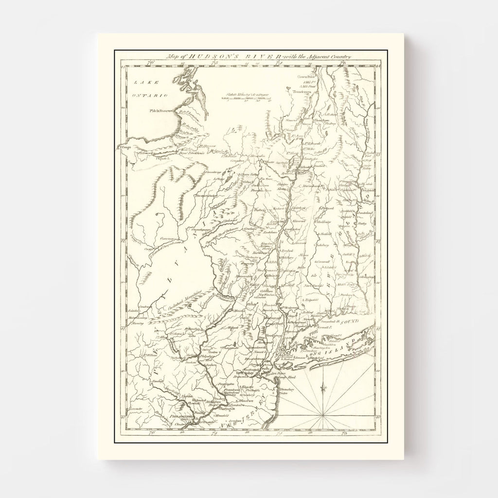 Vintage Hudson River Map 1778
