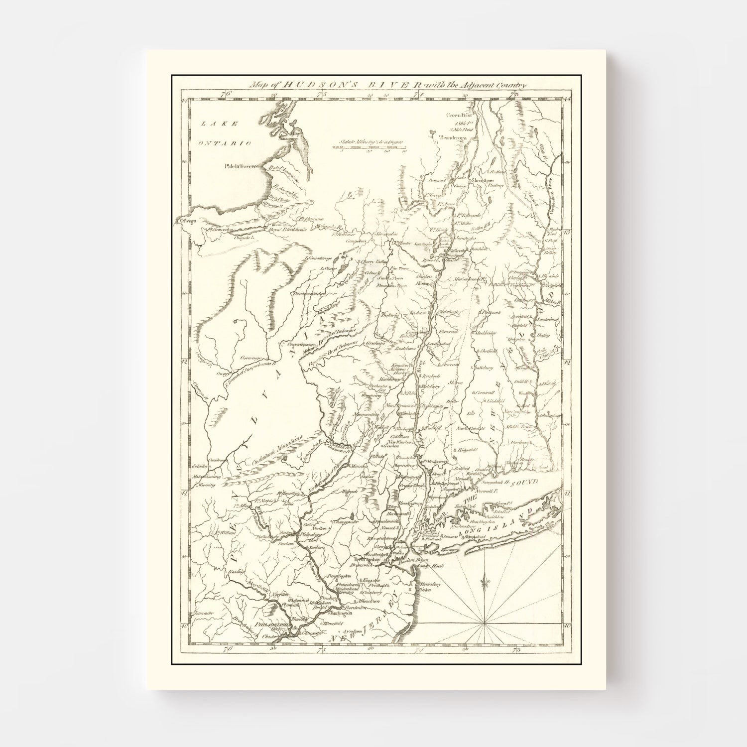 Vintage Hudson River Map 1778