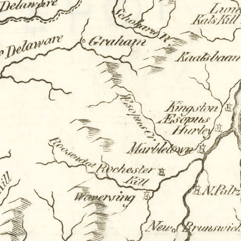 Vintage Hudson River Map 1778