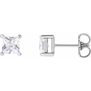 14K White Gold 4.5 mm Square 1 CTW Lab-Grown Diamond Earrings