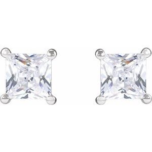 14K White Gold 4.5 mm Square 1 CTW Lab-Grown Diamond Earrings