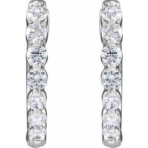 14K White Gold 1/2 CTW Lab-Grown Diamond Hoop Earrings – image 2