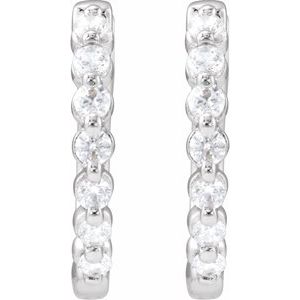 14K White Gold 1/3 CTW Lab-Grown Diamond Hoop Earrings – image 2