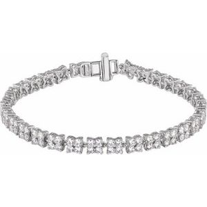 14K White Gold 5 1/3 CTW Lab-Grown Diamond Line 7 1/4" Bracelet