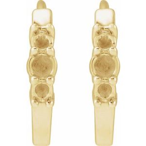 14K Yellow Gold Accented Hinged 13.08 mm Hoop Earring Mounting – image 2