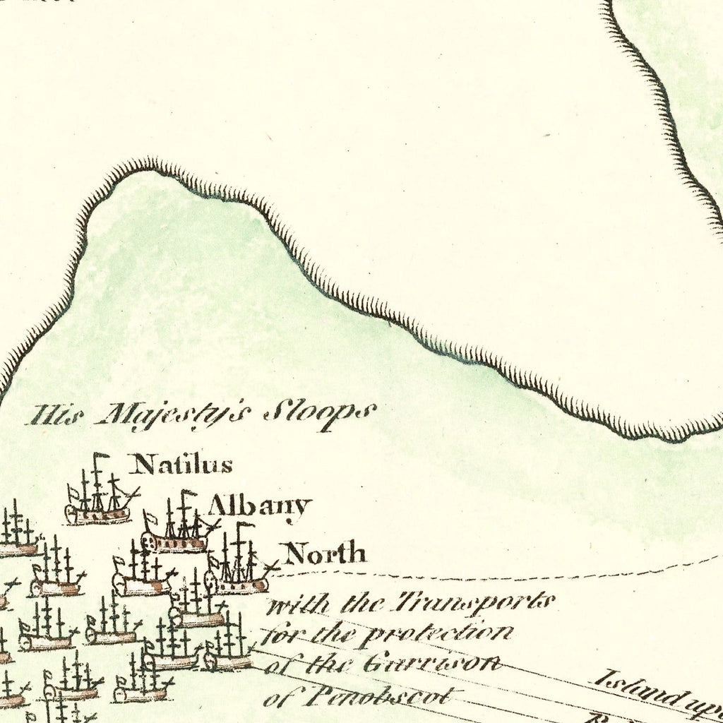 Vintage Fort Penobscot Map 1785