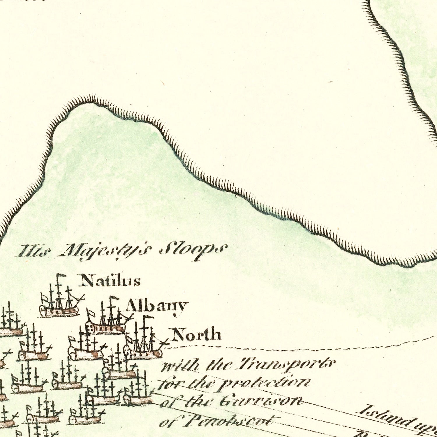 Vintage Fort Penobscot Map 1785